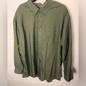 Van Heusen Forest Green Casual Button-Down Shirt 3XL